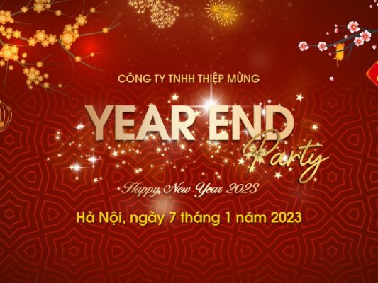 Địa chỉ in backdrop year end party