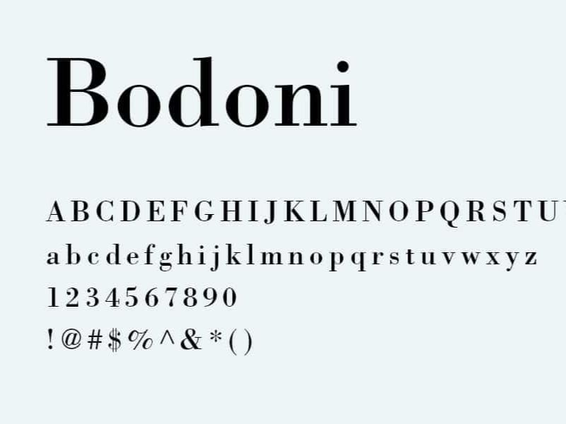 Font chữ đẹp Bodoni