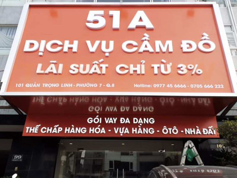 Bảng Hiệu Cầm Đồ Bằng Alu Chữ Nổi