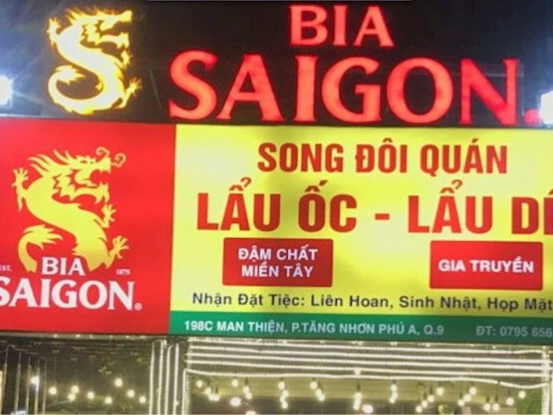 Bảng Hiệu Quán Nhậu Làm Bằng Hộp Đèn Bạt Hiflex