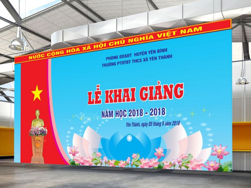 Backdrop khai giảng mẫu 2