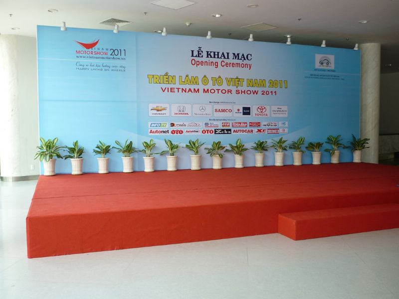 Bạt backdrop lễ khai mạc