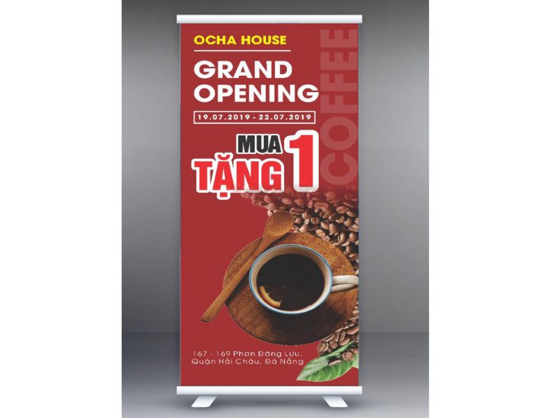 Standee quán cafe mẫu 1