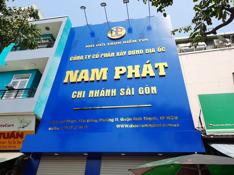 Mẫu 01 Bảng hiệu màu xanh dương