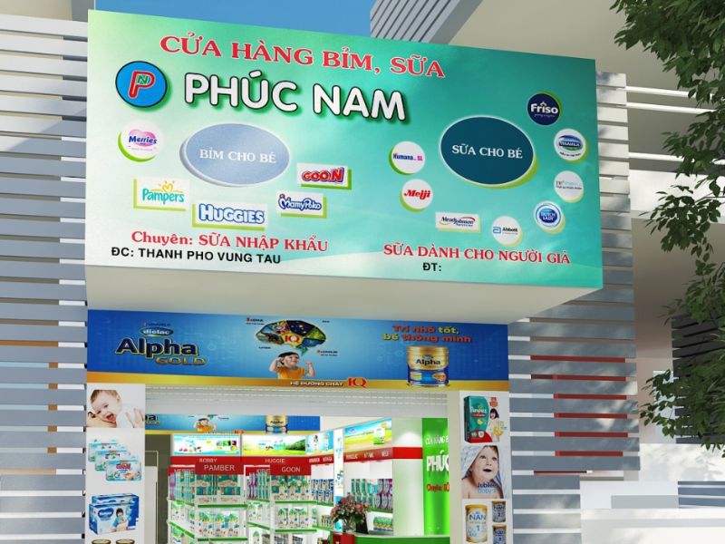 Mẫu 02 Bảng hiệu shop sữa