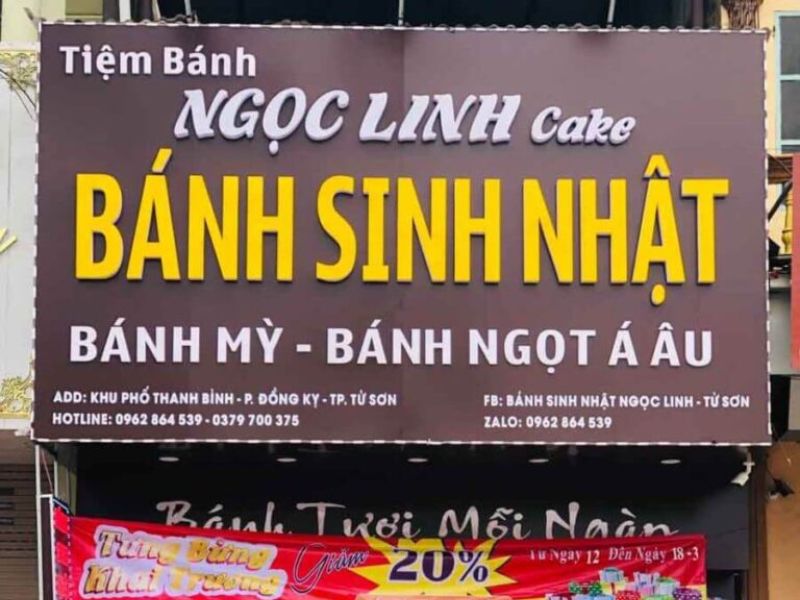 Mẫu 03 Bảng hiệu tiệm bánh đẹp