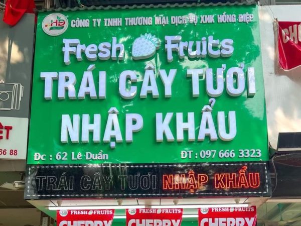 Bảng hiệu trái cây