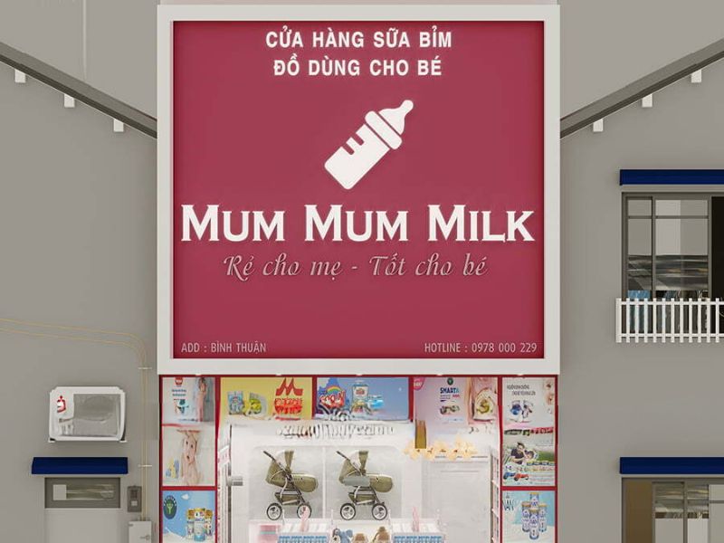 Mẫu 04 Bảng hiệu shop sữa